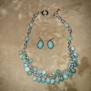 necklace with vintage earrings